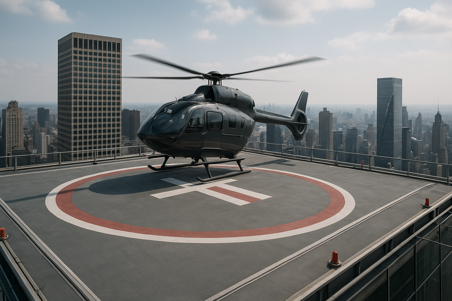 helicopter on a skyscraper